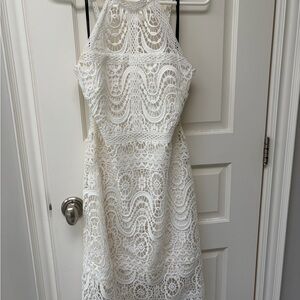 Laundry White Lace Halter Dress